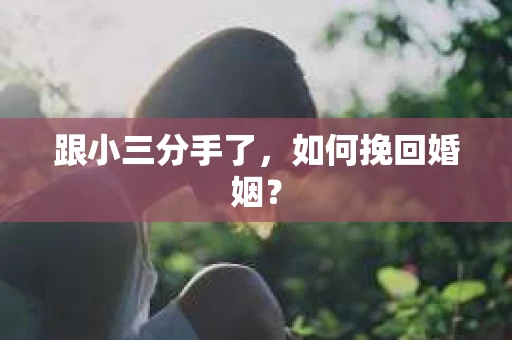 跟小三分手了，如何挽回婚姻？
