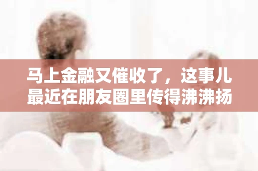 马上金融又催收了，这事儿最近在朋友圈里传得沸沸扬扬。说实话，我也有点好奇，这马上金融到底是怎么回事？催收又是怎么一回事？今天，我就来跟大家聊聊这个话题。