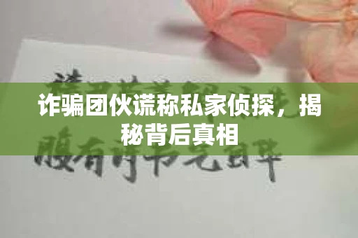 诈骗团伙谎称私家侦探，揭秘背后真相
