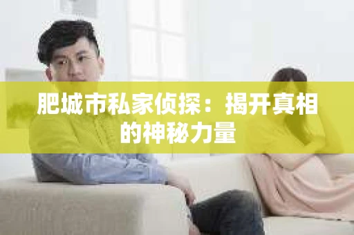 肥城市私家侦探：揭开真相的神秘力量