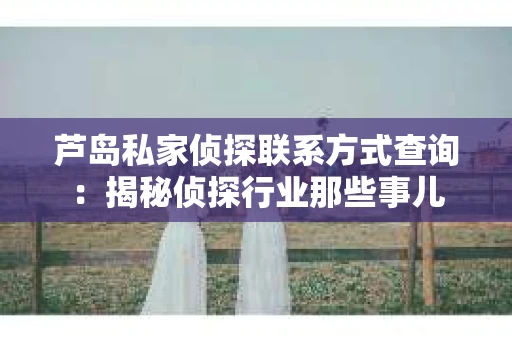 芦岛私家侦探联系方式查询:揭秘侦探行业那些事儿 芦岛私家侦探联系方式查询:揭秘侦探行业那些事儿