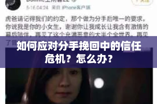 如何应对分手挽回中的信任危机？怎么办？