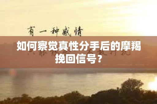 如何察觉真性分手后的摩羯挽回信号？