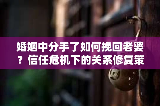 婚姻中分手了如何挽回老婆？信任危机下的关系修复策略